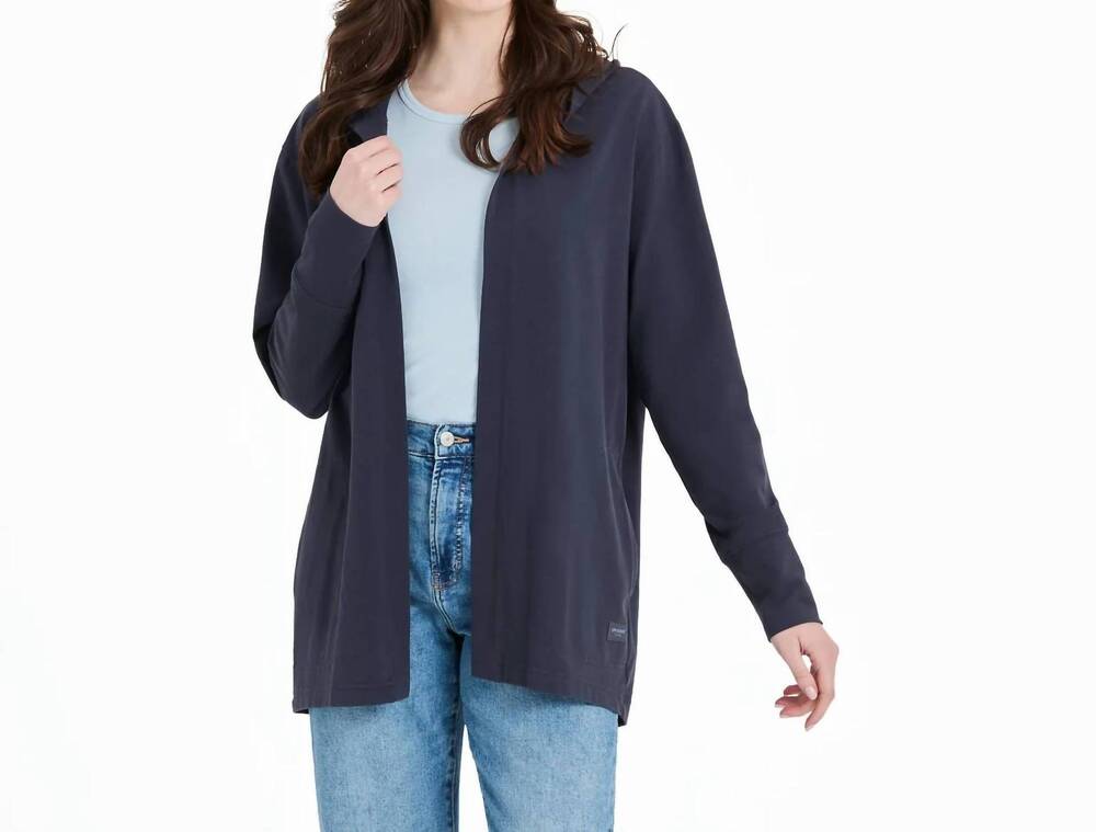NEW LIFE IS GOOD crusher flex cardigan in inkwell blue